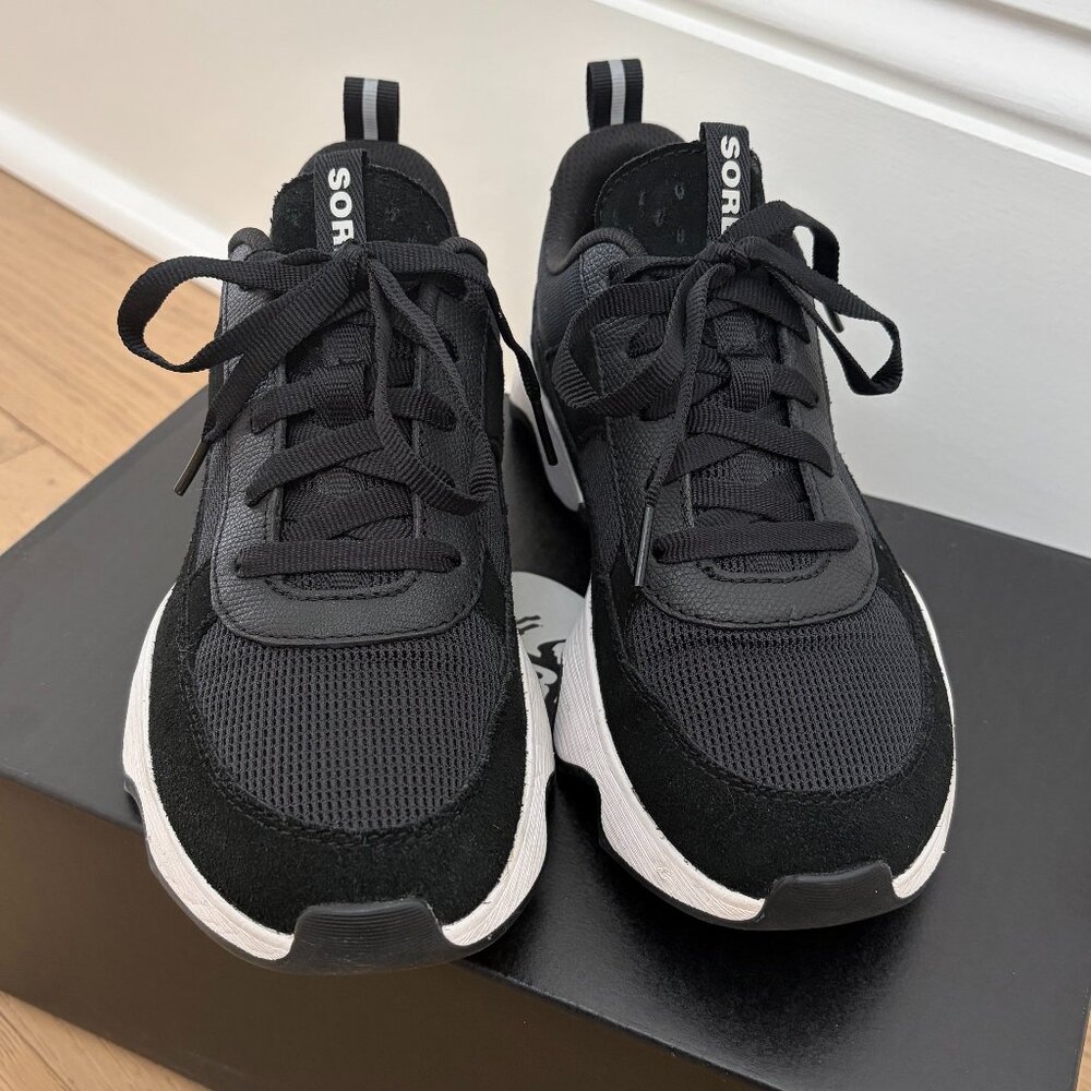 Sorel Kinetic II Wonder Lace Sneakers Black/Sea Salt Women's 8